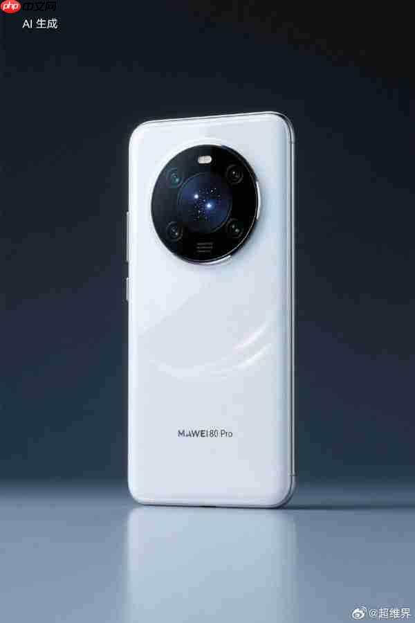 华为Mate 80 Pro AI渲染图曝光:渐变机身+后置六摄?