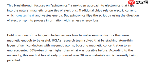 加州大学:自旋电子学或将重塑智能手机与心片未来