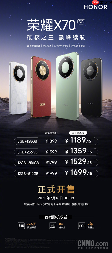 国民超值手机!荣耀X70正式开售 多项旗舰级技术下放