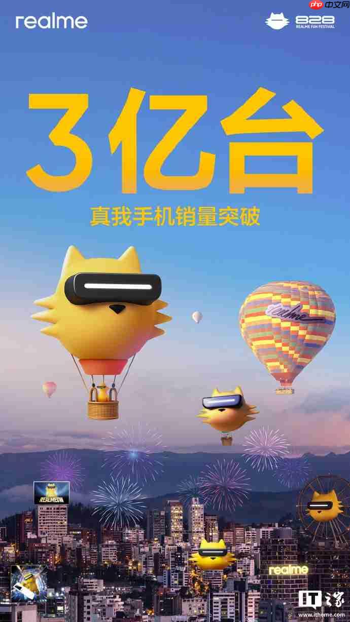 真我手机全球销量突破 3 亿台