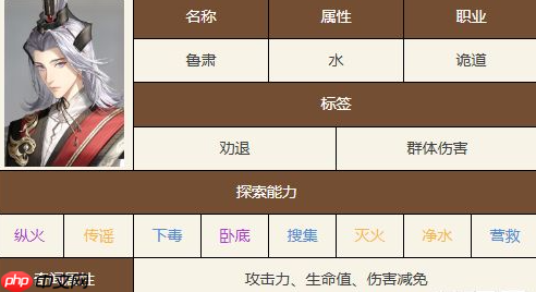 如鸢鲁肃全技能解析:劝退流核心!残局收割者与团队守护神