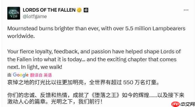 《堕落之主》玩家突破550万！Steam史低价仅需98元