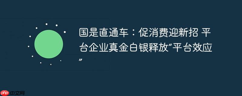 国是直通车:促消费迎新招 平台企业真金白银释放“平台效应”