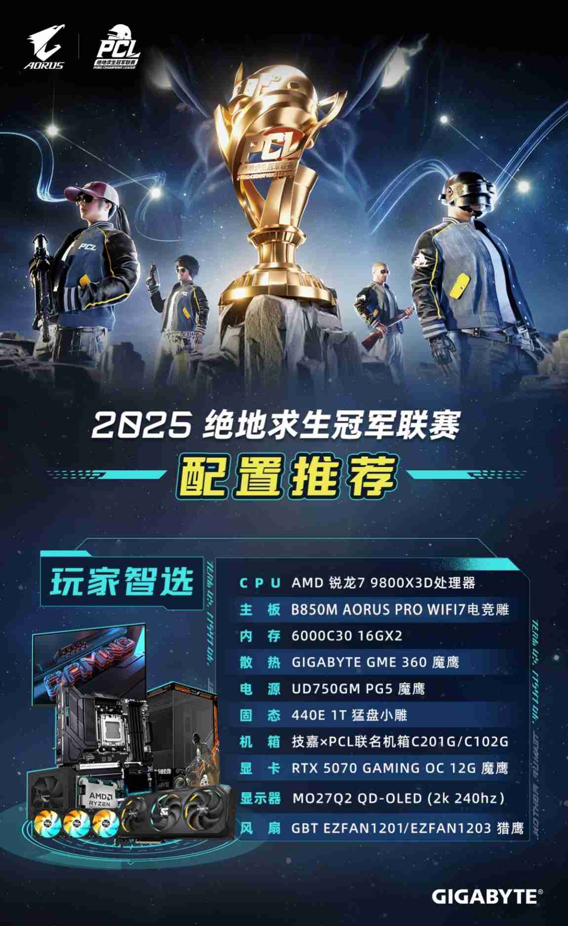 技嘉AORUS电竞主机联名PCL：助力畅快吃鸡体验！