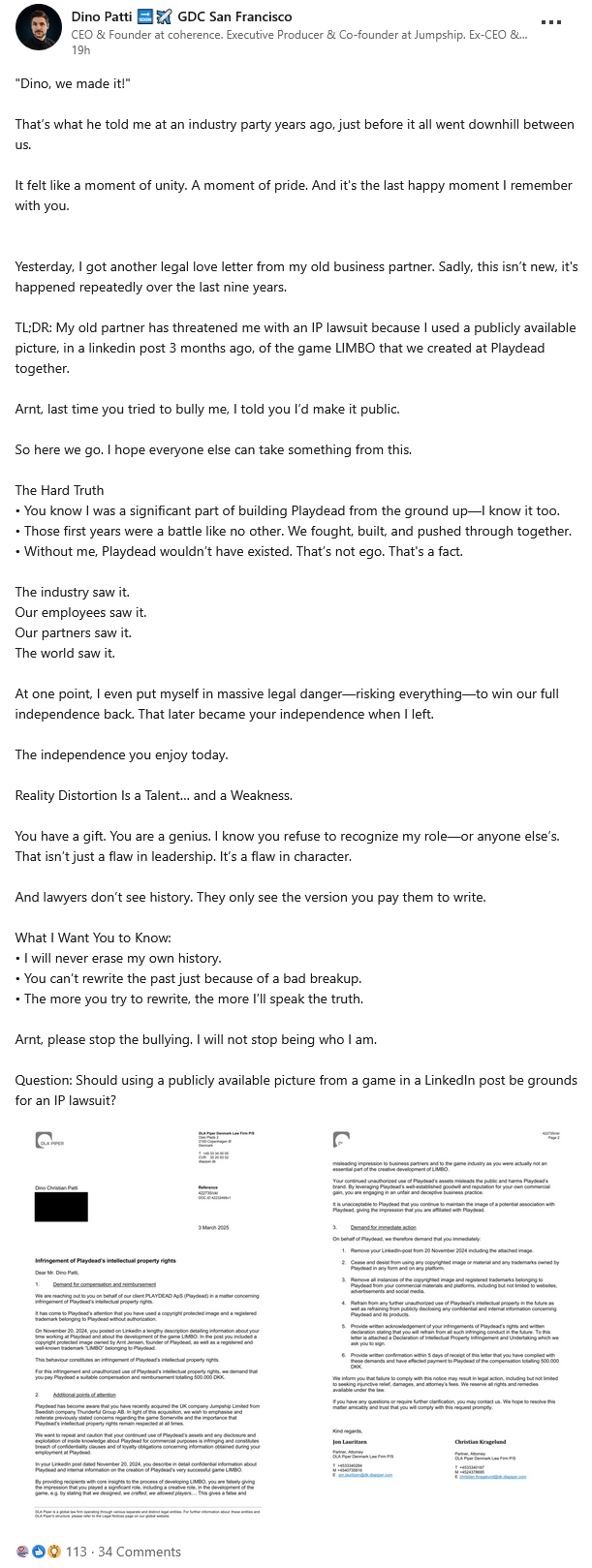 Playdead Studios内部纷争:从辉煌到分裂