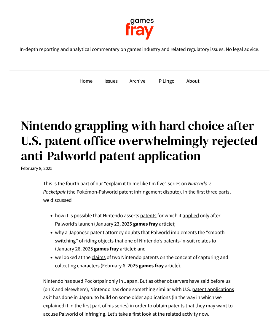 任天堂与幻兽帕鲁:专利争议背后的真相