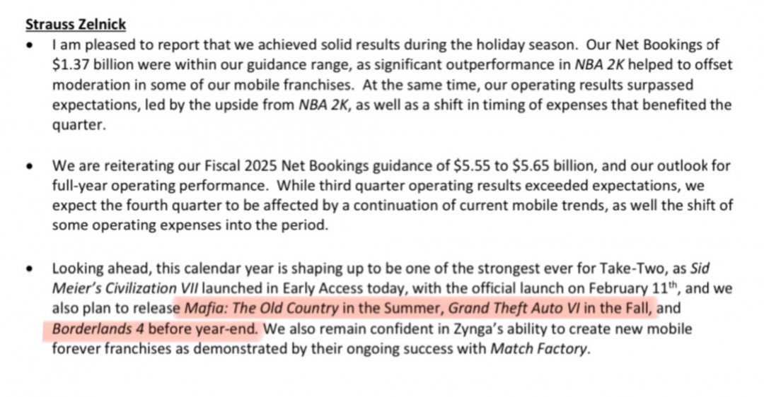 GTA62025年秋季发售:Take-Two确认时间表与市场期待