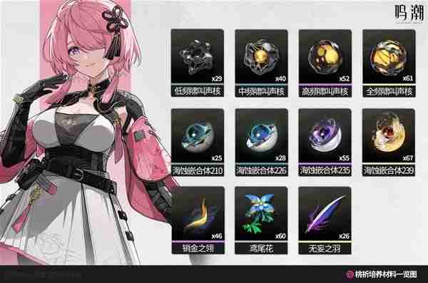 《鸣潮》1.0版全角色培养材料汇总