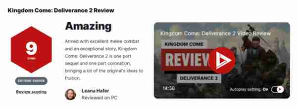 《天国:拯救2》媒体评分现已解禁 IGN给出9分好评