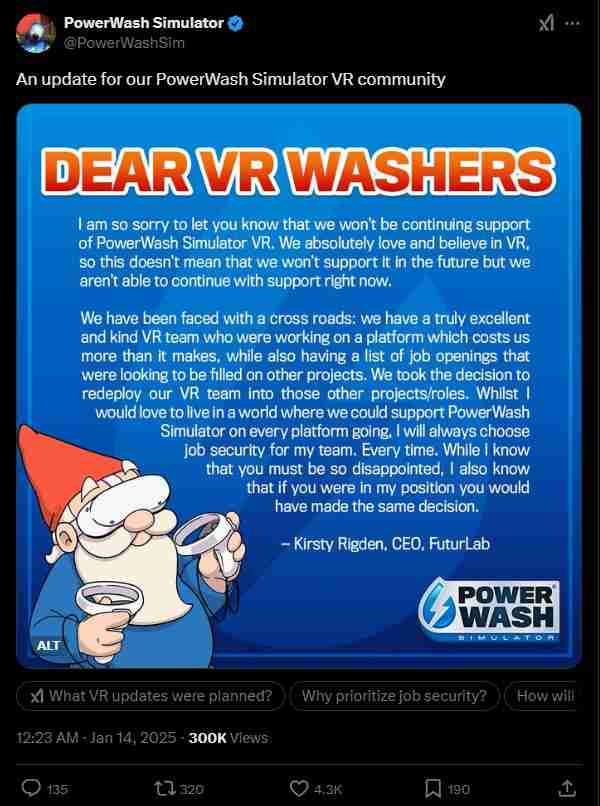 冲就完事模拟器VR版本停更:FuturLab团队的艰难抉择与未来展望