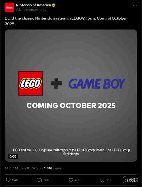 真的不会按的手指疼吗?任天堂官宣乐高版GameBoy主机