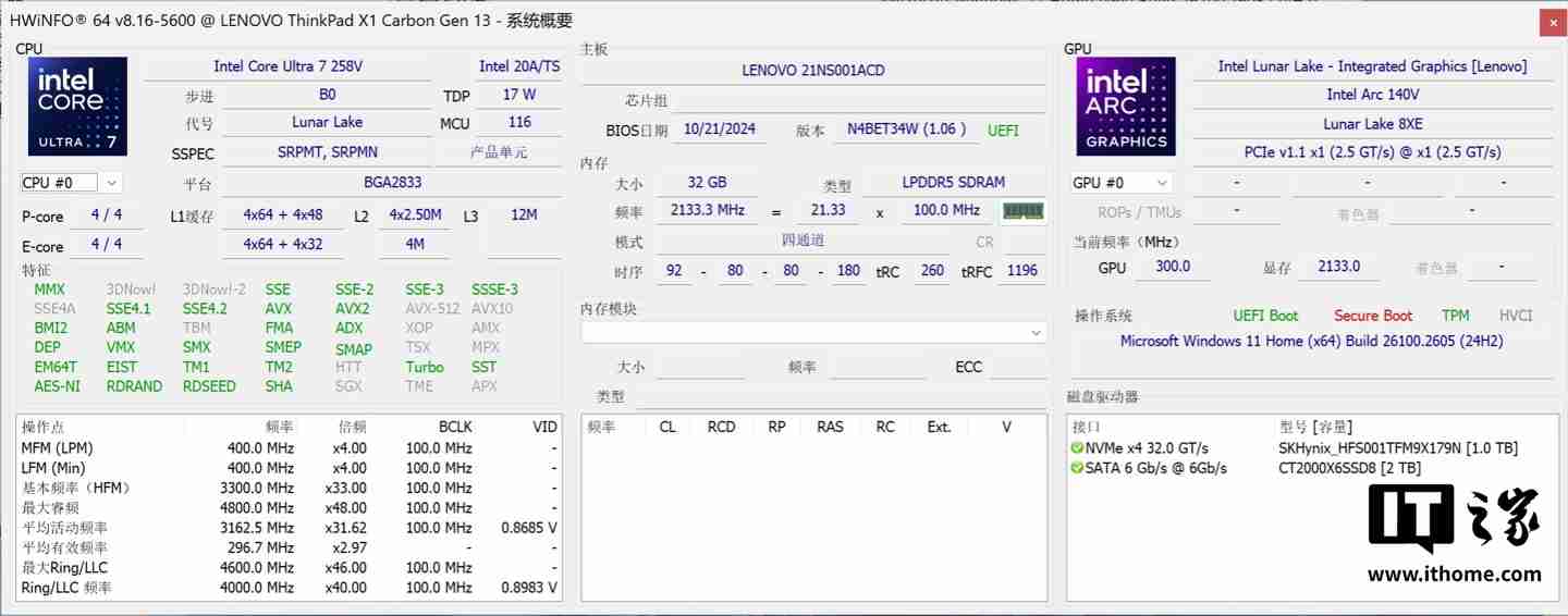 986g 超轻 AI PC 酷睿 Ultra 本,联想 ThinkPad X1 Carbon 2025 Aura 评测