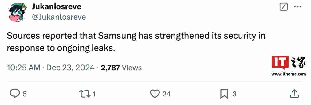 Galaxy S25 系列手机规格大量泄露,消息称三星决定采取严厉措施整肃泄密情况