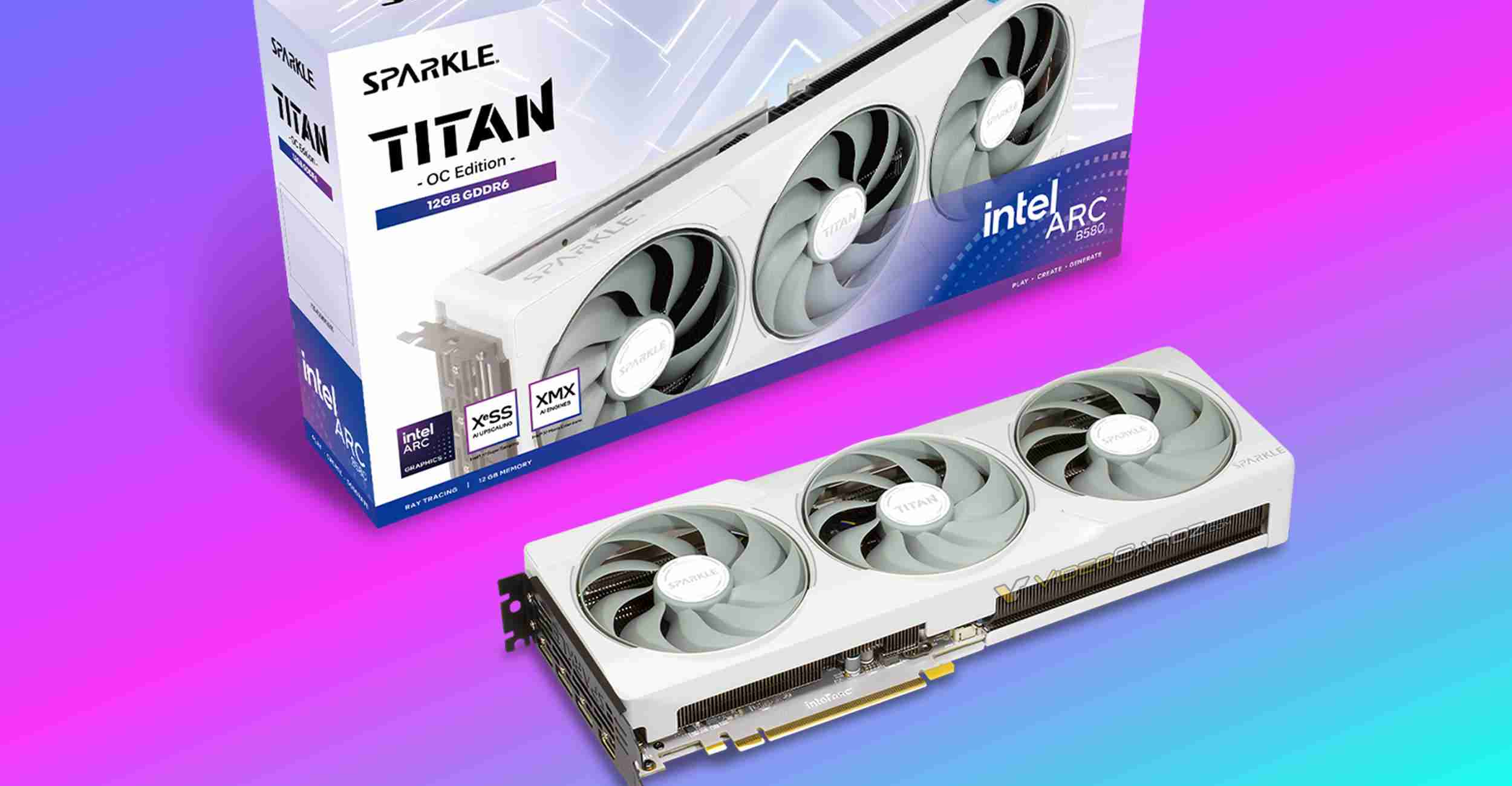 撼与锐炫 B580 TITAN LUNA 显卡曝光：纯白配色，出厂超频