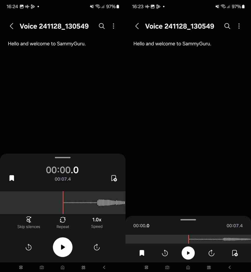 三星 One UI 7.0 版录音机应用泄露:升级界面,新增“移动至安全文件夹”功能