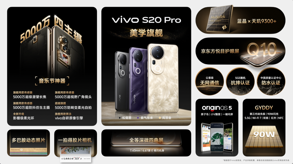 vivo S20 Pro发布:搭载IMX882大底传感器,售价3399元起