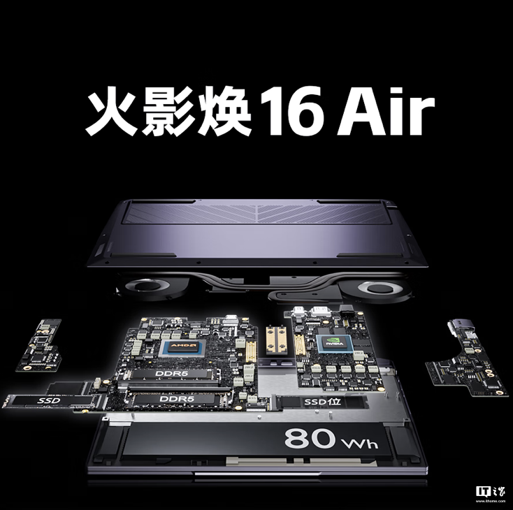 火影焕 16 Air 游戏本新增配置 11 月 25 日首销,R7 8845HS + 32G + 1T + RTX4060 售 6999 元