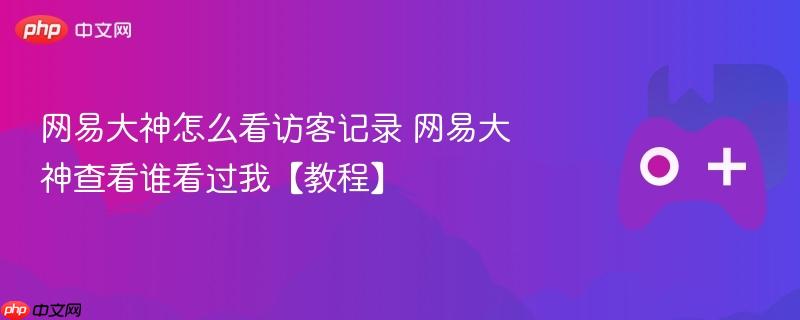 网易大神访客记录查看方法与教程，如何知道谁访问过你？
