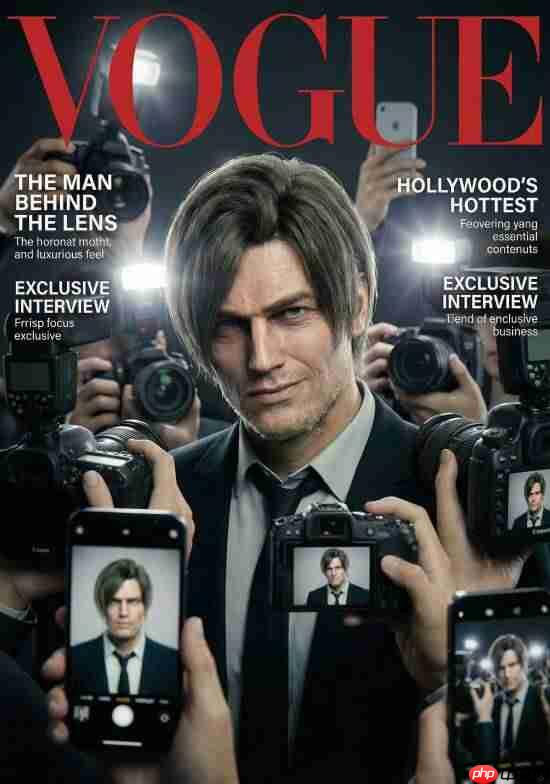 饭制《生化9》杂志海报:里昂格蕾丝成时尚明星了!