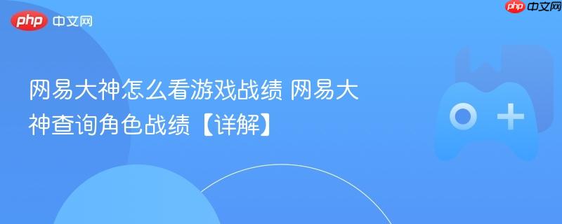 网易大神游戏战绩查询详解，如何查看角色战绩？