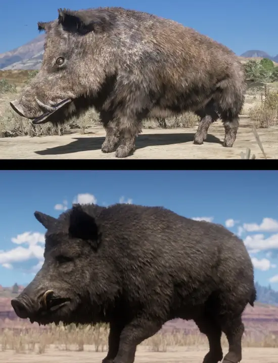 抽象建模看笑了!玩家对比《给他爱5》&《荒野大镖客:救赎2》动物建模