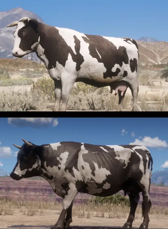 抽象建模看笑了!玩家对比《给他爱5》&《荒野大镖客:救赎2》动物建模