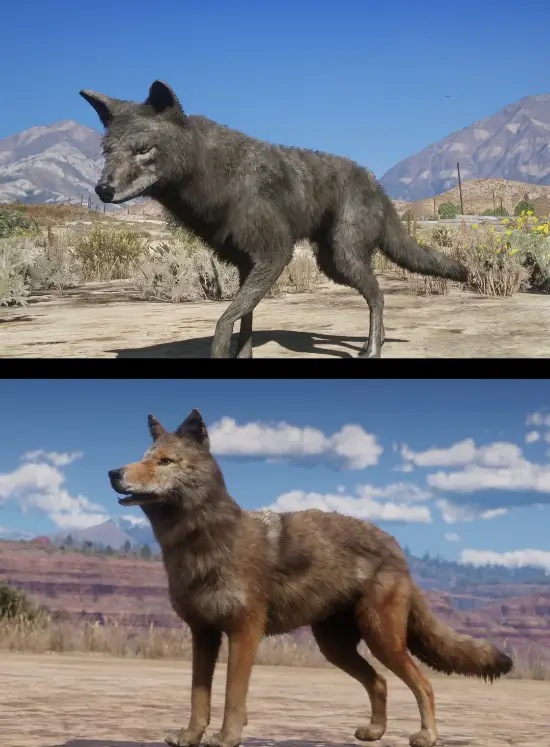 抽象建模看笑了!玩家对比《给他爱5》&《荒野大镖客:救赎2》动物建模