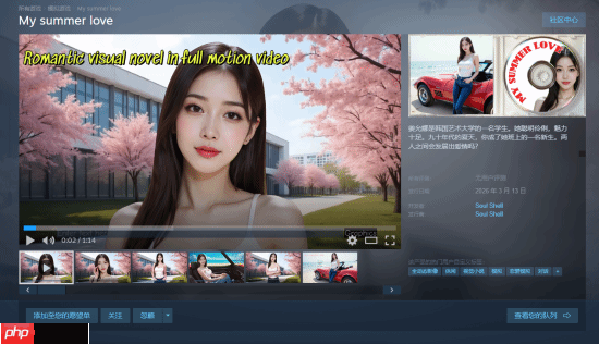 新概念galgame《My summer love》上架Steam：本地AI驱动对话 实现真正的赛博恋爱！