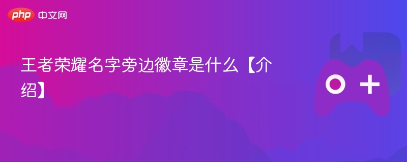 王者荣耀名字旁边徽章是什么【介绍】 - php中文网