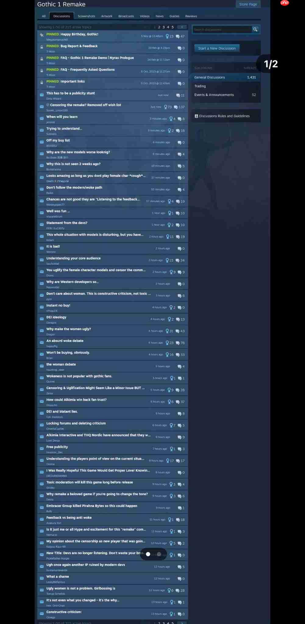 《哥特王朝：重制版》丑化女性 Steam讨论区炸了锅