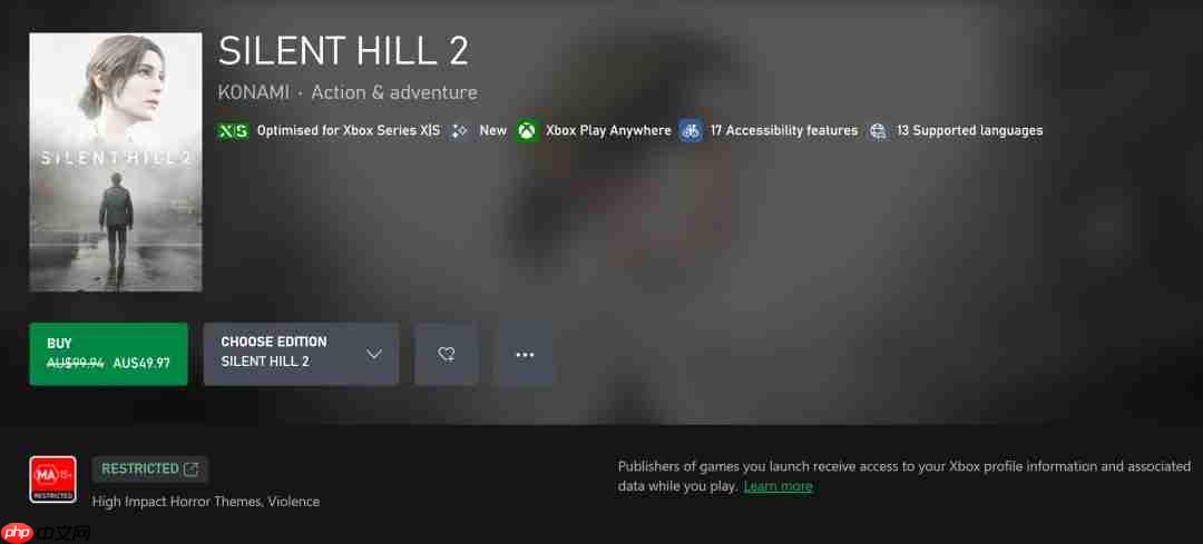 《寂静岭2:重制版》现已登陆Xbox 首发半价特惠