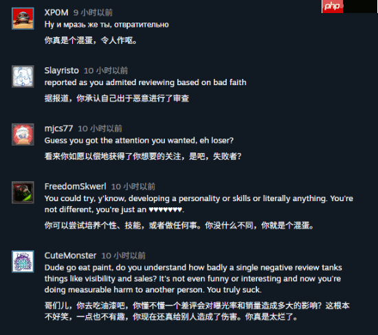 Steam上100%好评游戏收到第一条差评:单纯闲的!