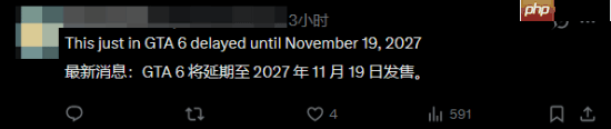 我们第2次距《GTA6》发售日365天！玩家：我看还有第3次