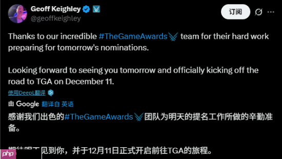 TGA提名揭晓在即，六款游戏角逐年度最佳荣誉！